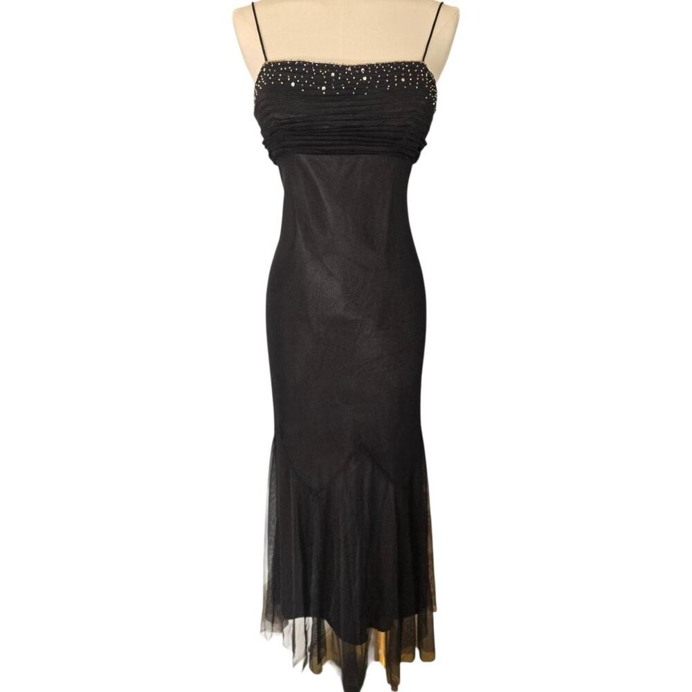 Y2k black beaded evening